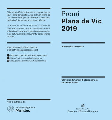 Premi Plana de Vic 2019